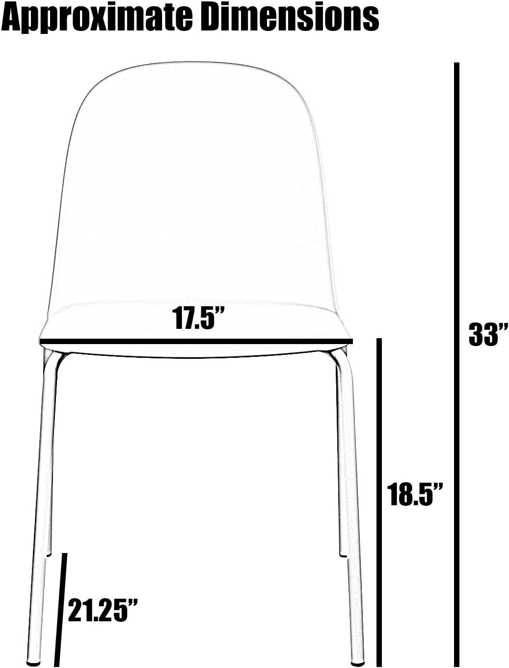 4‑Pack Stackable Plastic Metal‑Leg Dining Chairs