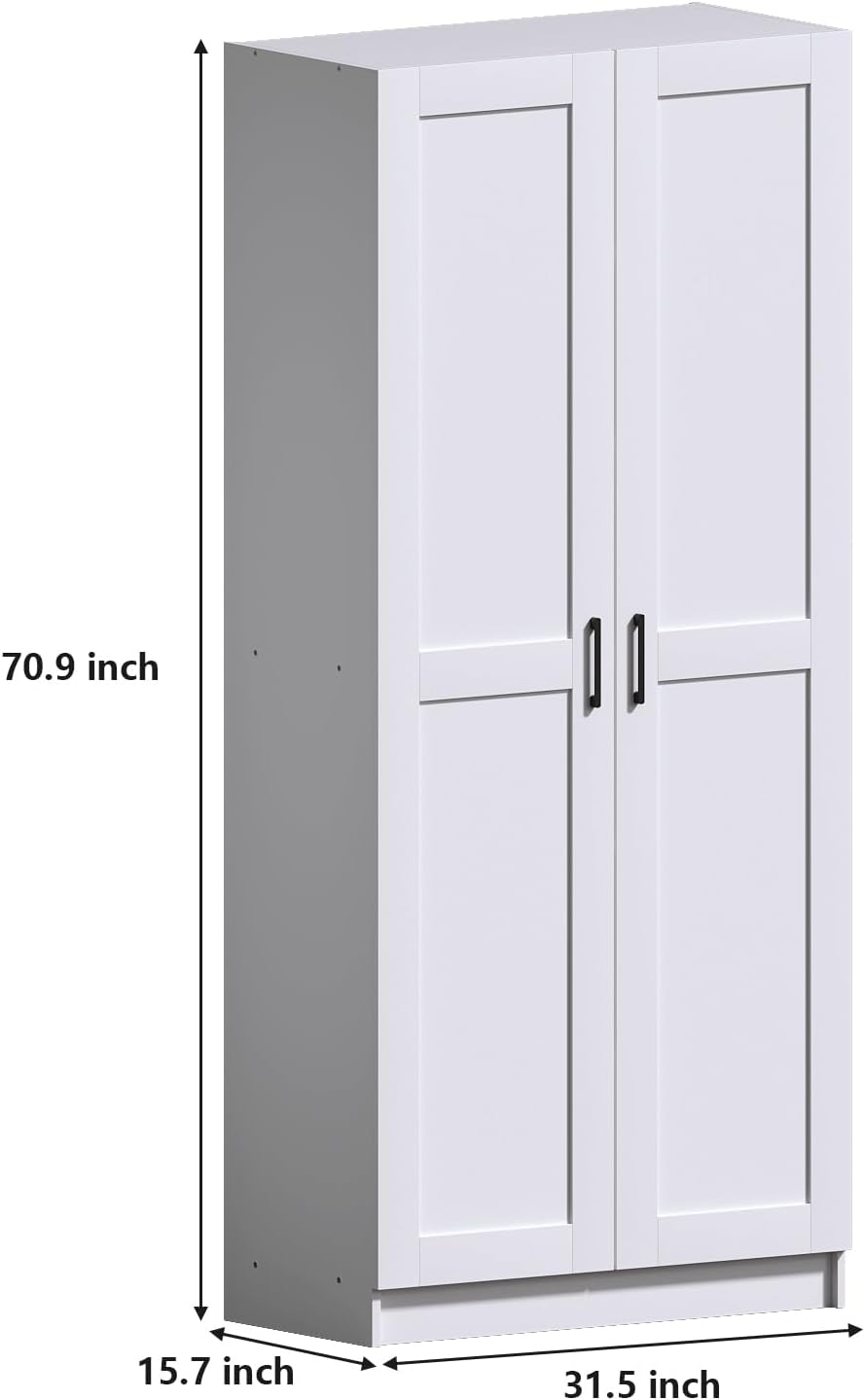 Tall Wood Kitchen Pantry Storage Cabinet Organizer