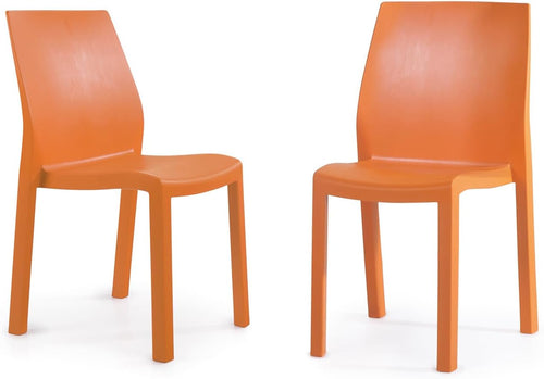 2‑Pack Modern Stackable Resin Patio Dining Chairs