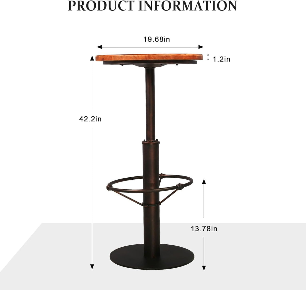 3‑Piece Vintage Industrial Bistro Bar Set