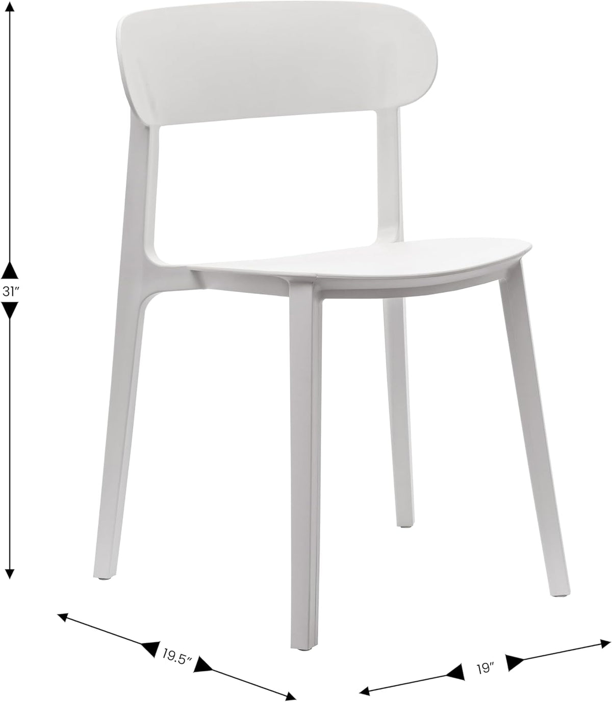 4‑Pack Stackable Resin Indoor‑Outdoor Dining Chairs