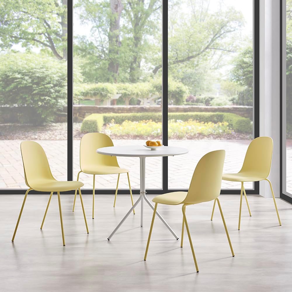 4‑Pack Stackable Plastic Indoor‑Outdoor Dining Chairs