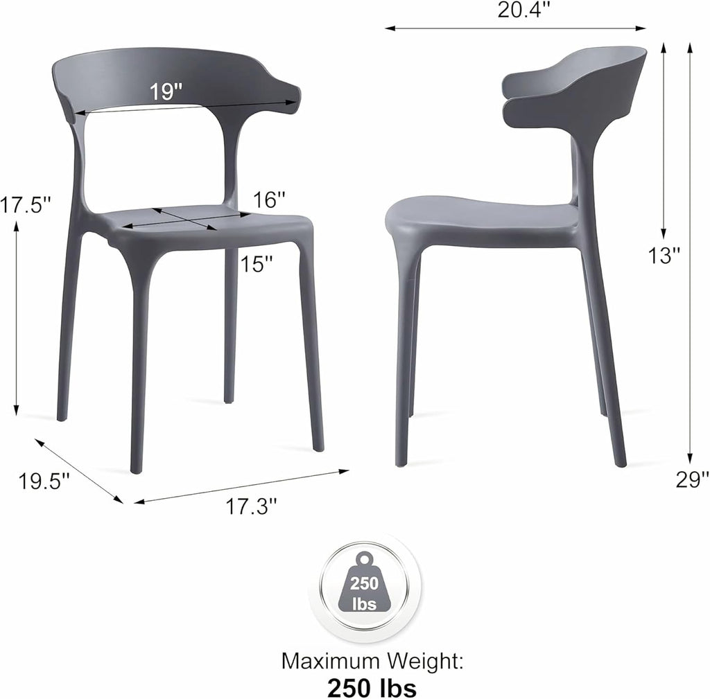 4‑Pack Stackable Indoor‑Outdoor Plastic Dining Chairs