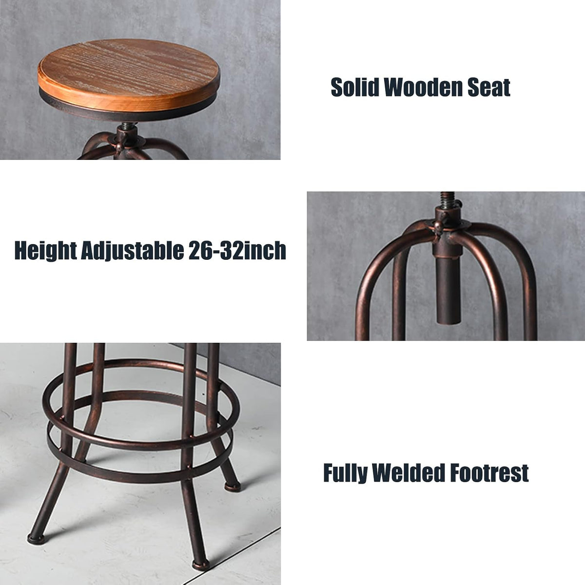 3‑Piece Vintage Industrial Bistro Bar Set
