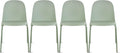 4‑Pack Stackable Plastic Metal‑Leg Dining Chairs