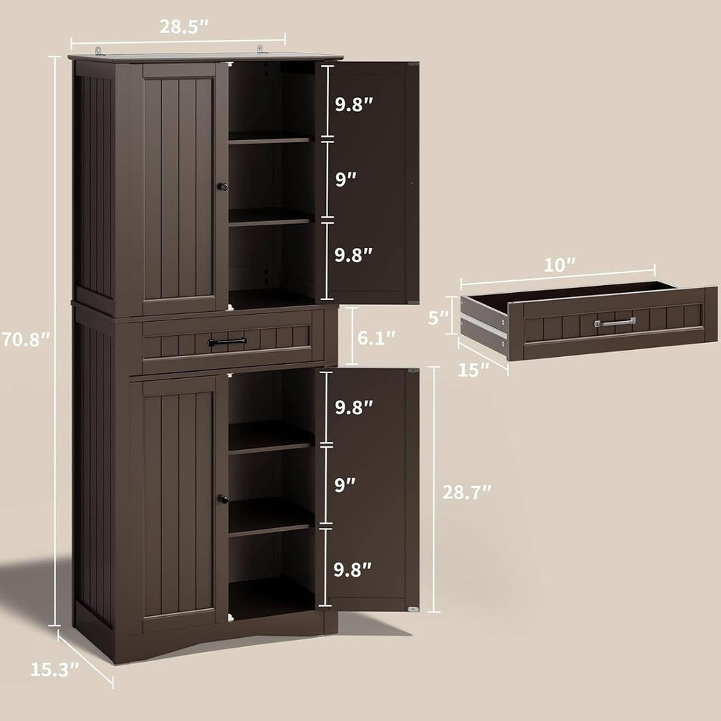 Freestanding Tall Kitchen Pantry Storage Cabinet