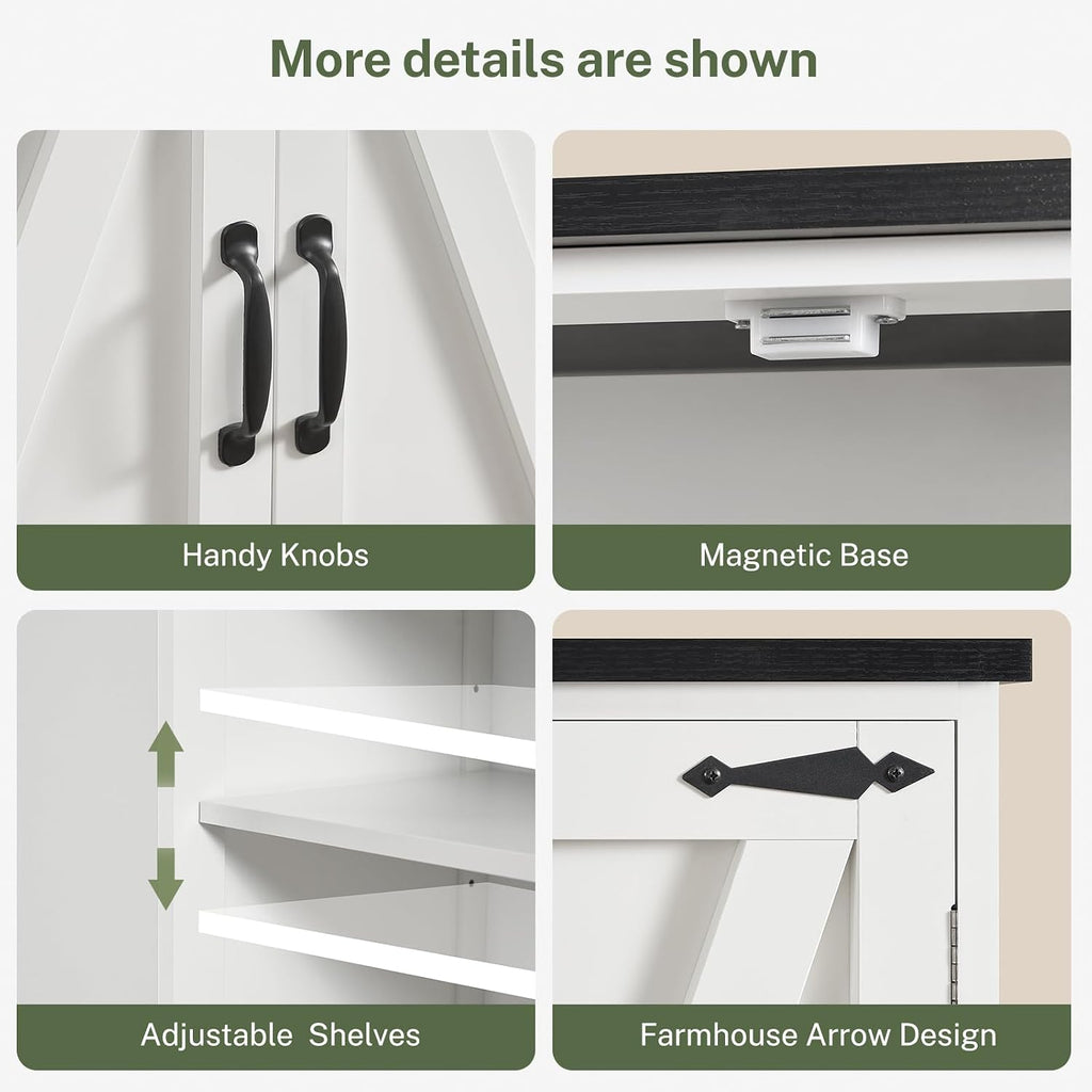 4‑Door Tall Adjustable Kitchen Pantry Cabinet