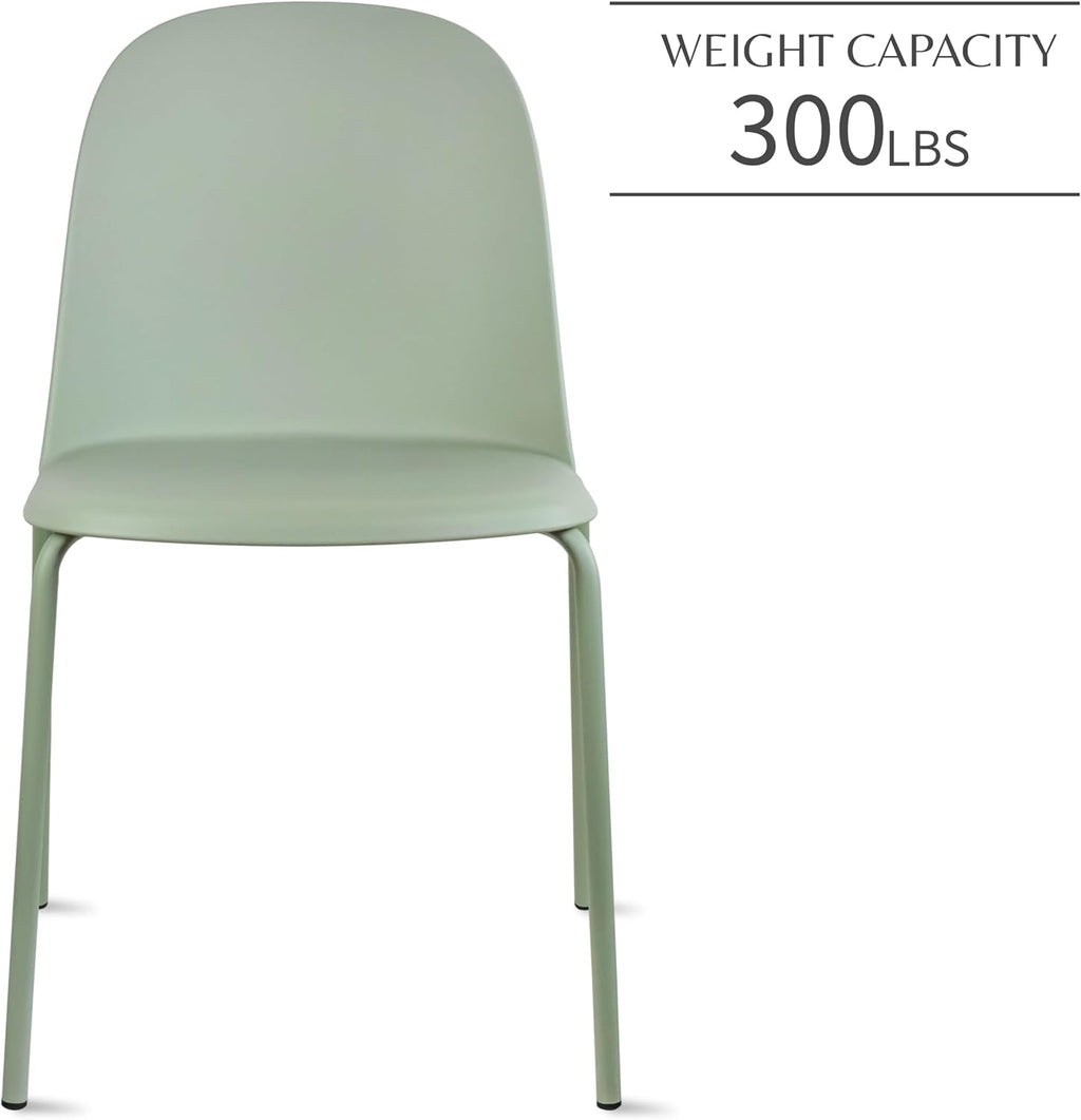4‑Pack Stackable Plastic Metal‑Leg Dining Chairs