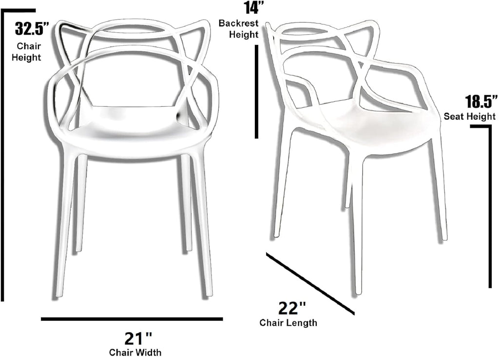 6‑Pack Weather‑Resistant Stackable Plastic Dining Chairs