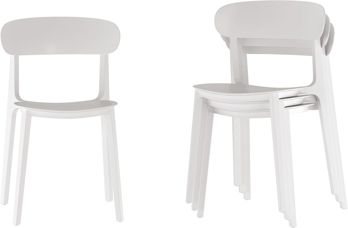 4‑Pack Stackable Resin Indoor‑Outdoor Dining Chairs