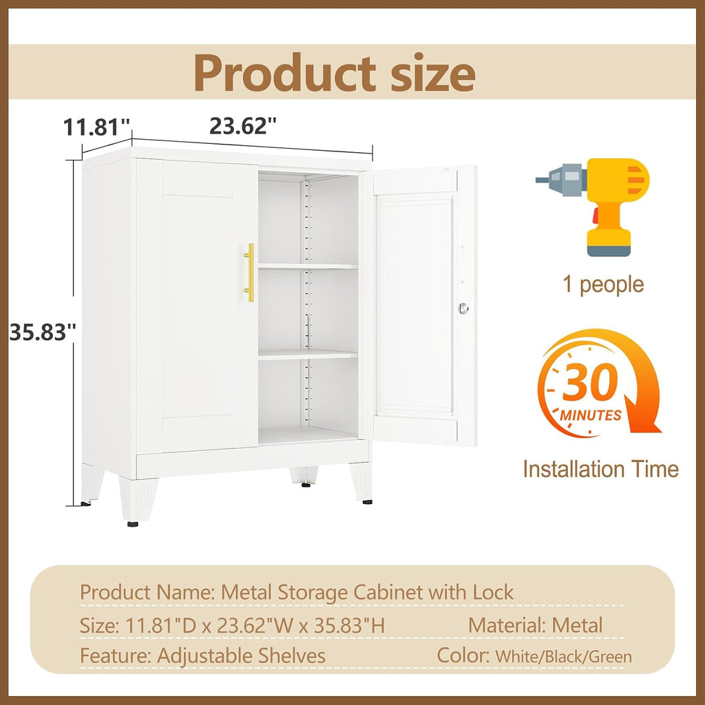 Lockable Metal Kitchen Pantry Storage Cabinet