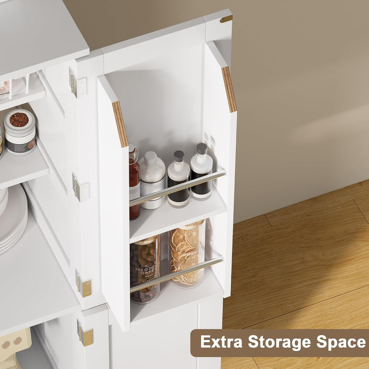 4‑Door Tall Kitchen Pantry Storage Cabinet