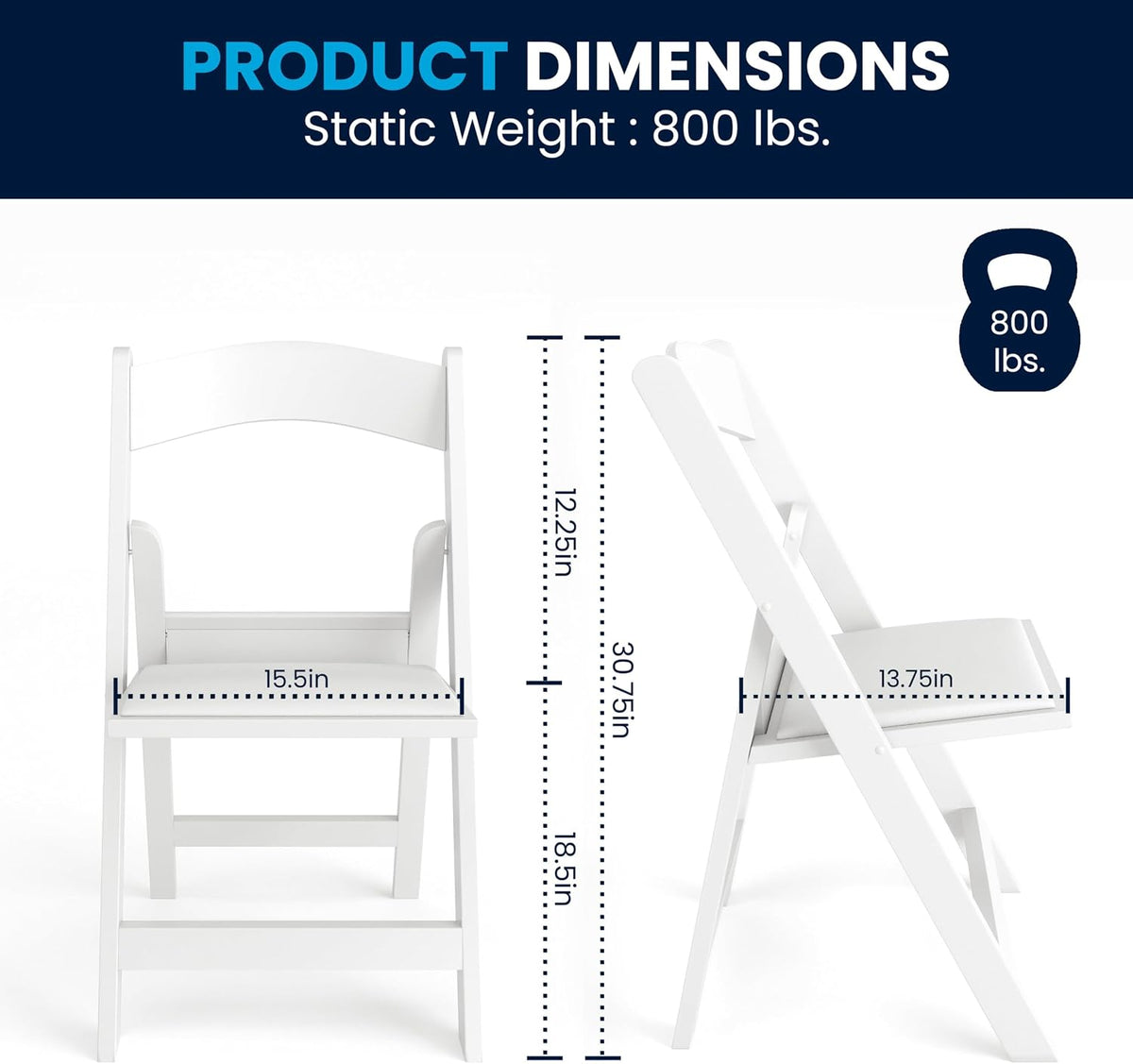 4‑Pack Heavy‑Duty Resin Folding Event Chairs