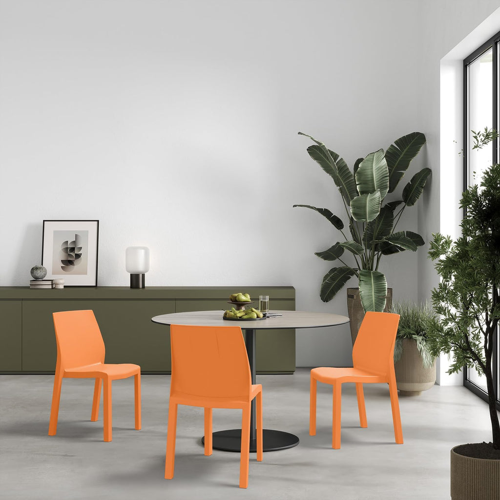 2‑Pack Modern Stackable Resin Patio Dining Chairs