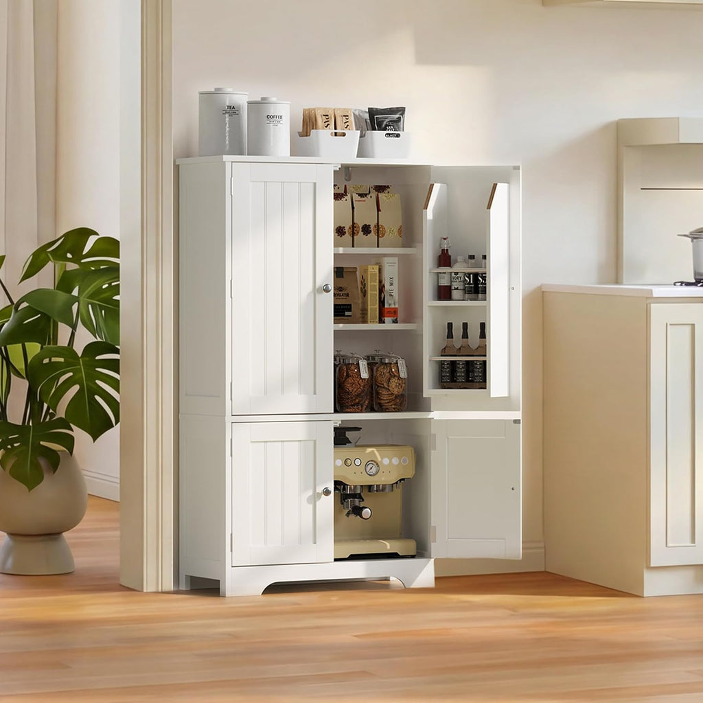 4‑Door Tall Kitchen Pantry Storage Cabinet