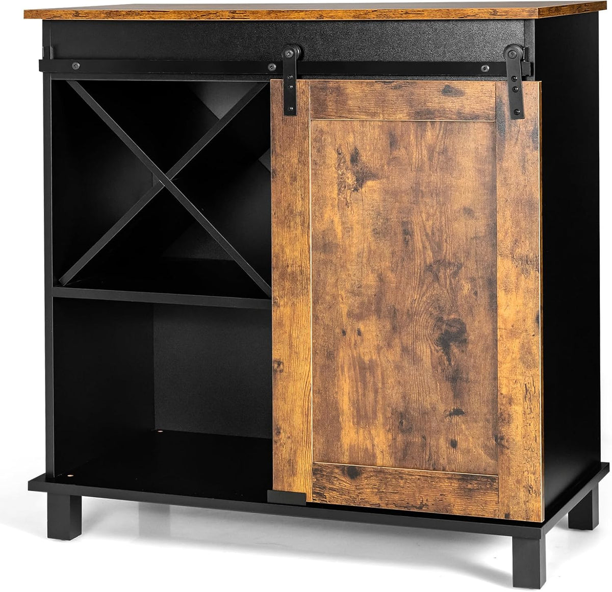 Industrial Sliding‑Door Wine Coffee Storage Cabinet