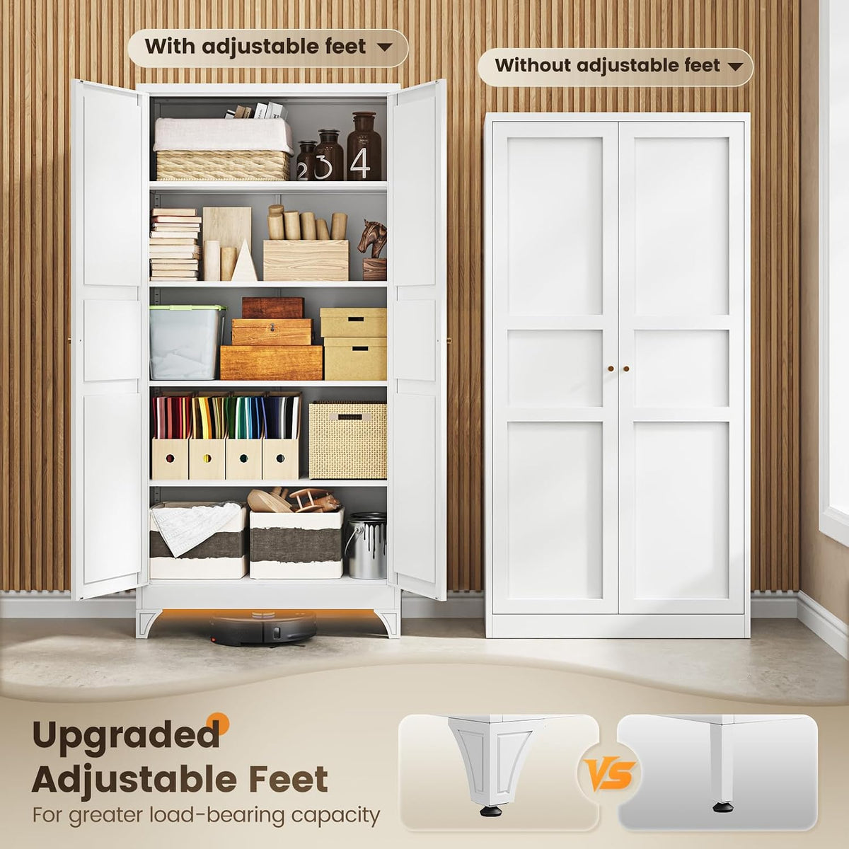2‑Door Metal Kitchen Pantry Storage Cabinet
