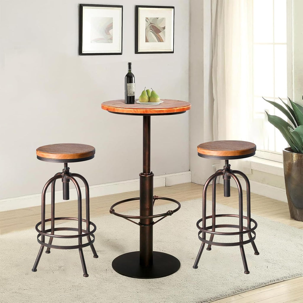 3‑Piece Vintage Industrial Bistro Bar Set