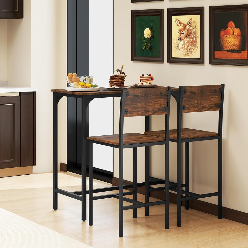 3‑Piece Industrial Counter‑Height Bar Set