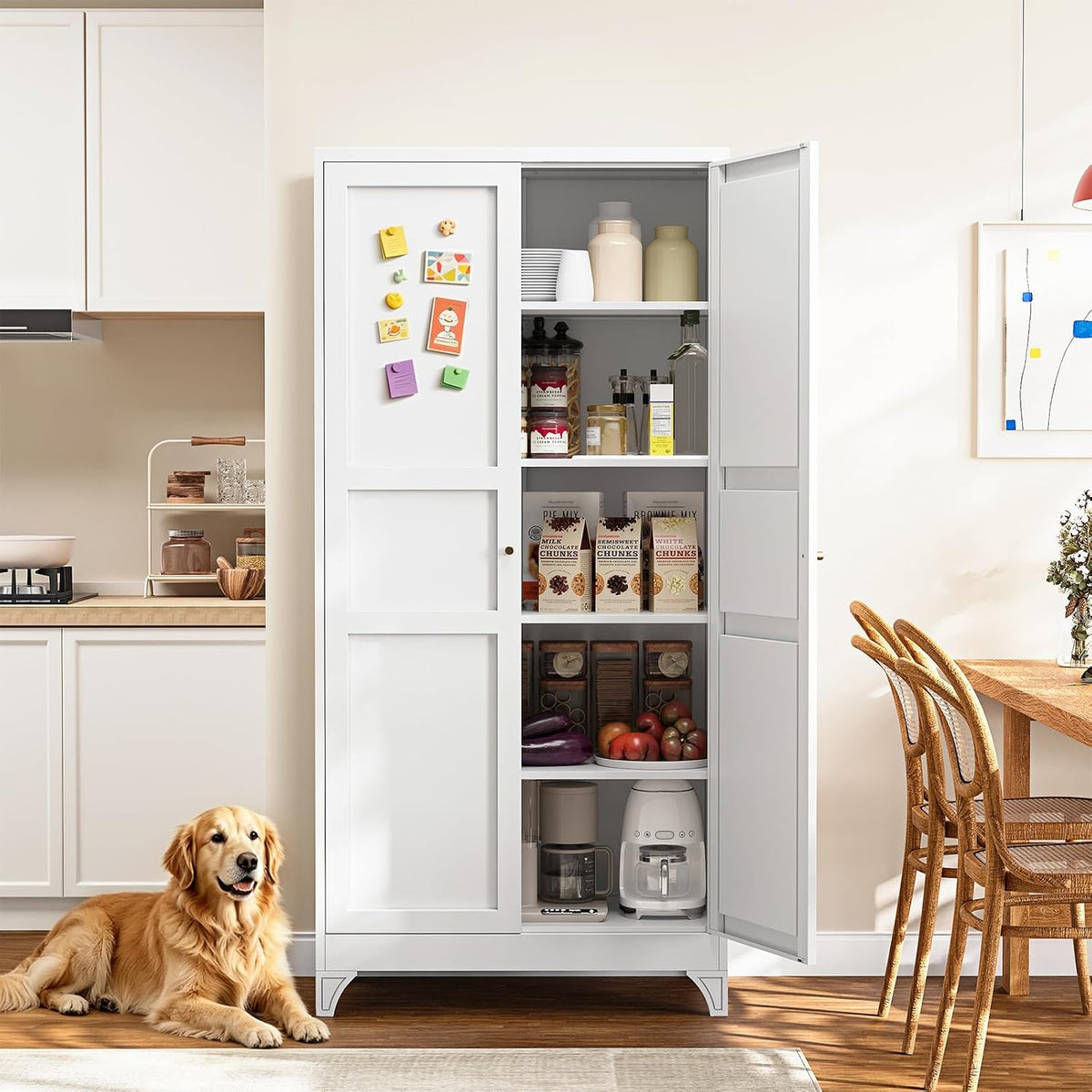 2‑Door Metal Kitchen Pantry Storage Cabinet