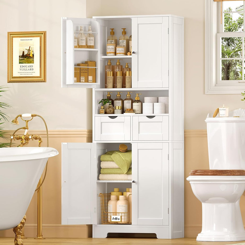 Tall Kitchen Pantry Cabinet With Drawers & Shelves