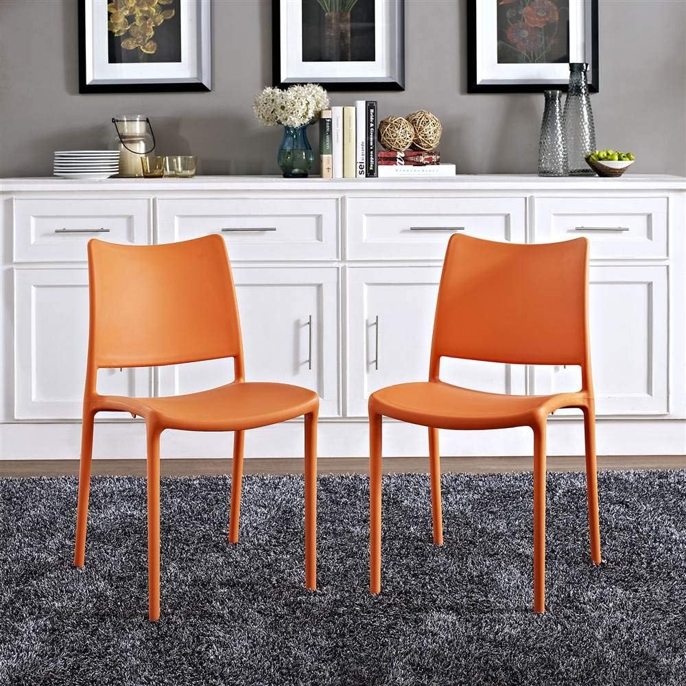 Modern Stackable Molded Plastic Dining Chairs