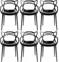 6‑Pack Weather‑Resistant Stackable Plastic Dining Chairs
