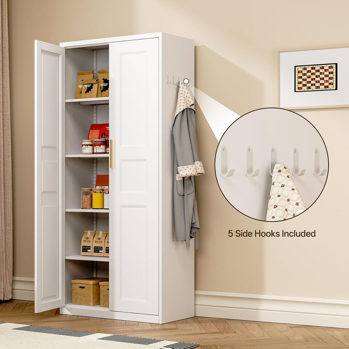 Tall Metal Kitchen Pantry Storage Cabinet