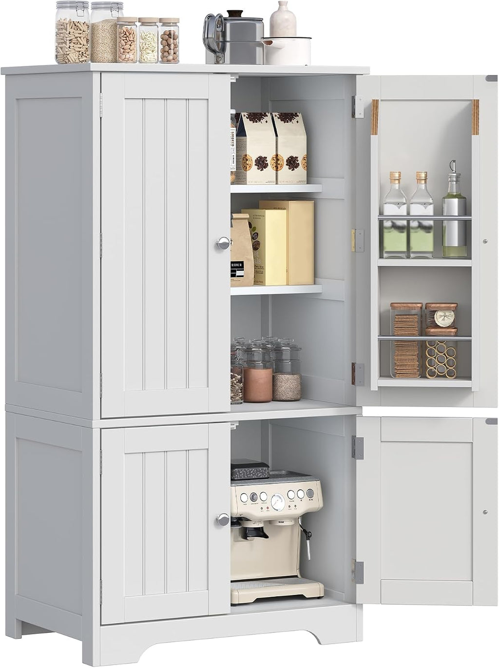 4‑Door Tall Kitchen Pantry Storage Cabinet