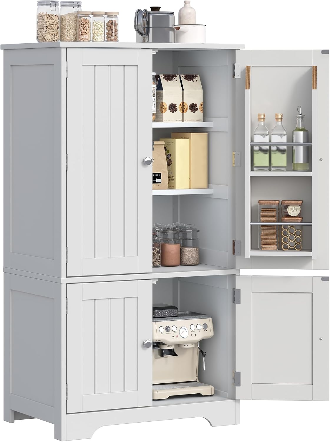 4‑Door Tall Kitchen Pantry Storage Cabinet