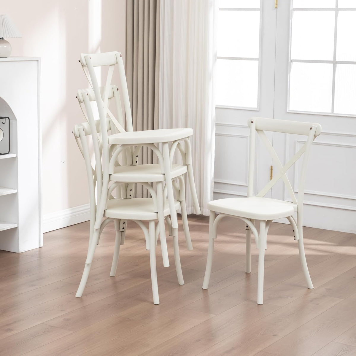 2‑Pack Stackable Heavy‑Duty Resin Dining Chairs
