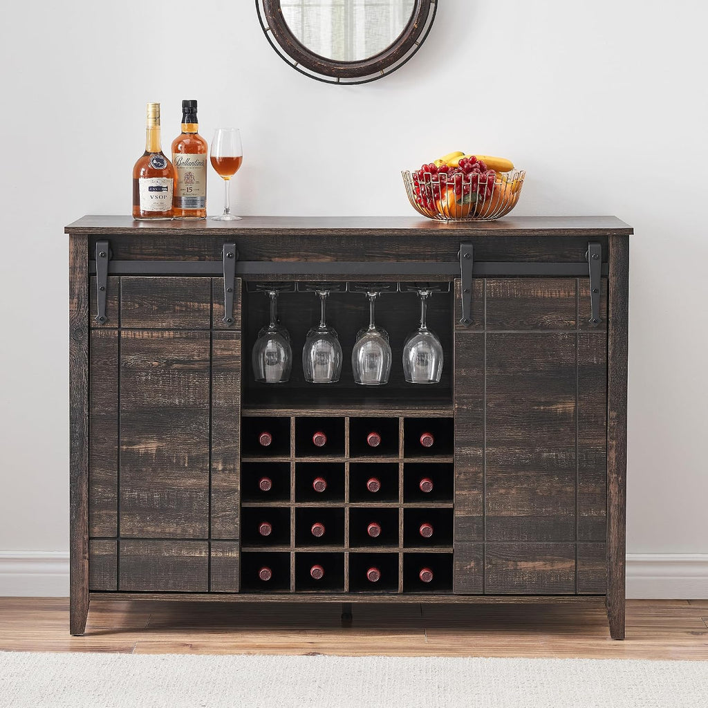 Farmhouse Wine Coffee Storage Bar Cabinet
