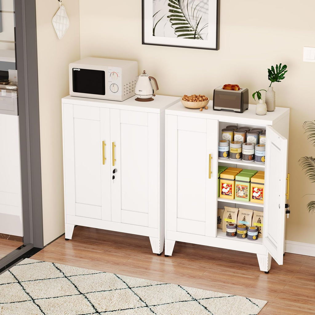 Lockable Metal Kitchen Pantry Storage Cabinet