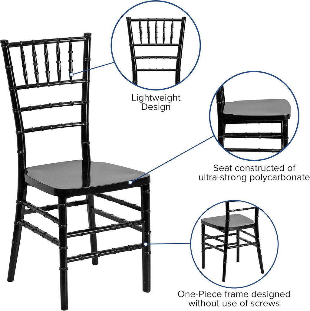2‑Pack Stackable Resin Chiavari Event Chairs