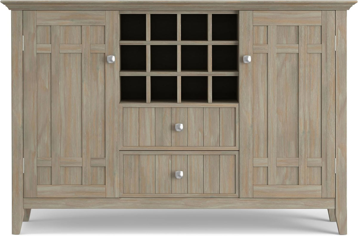 Solid Wood Distressed Wide Storage Buffet Cabinet
