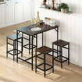 5‑Piece Industrial Bar Dining Table Set