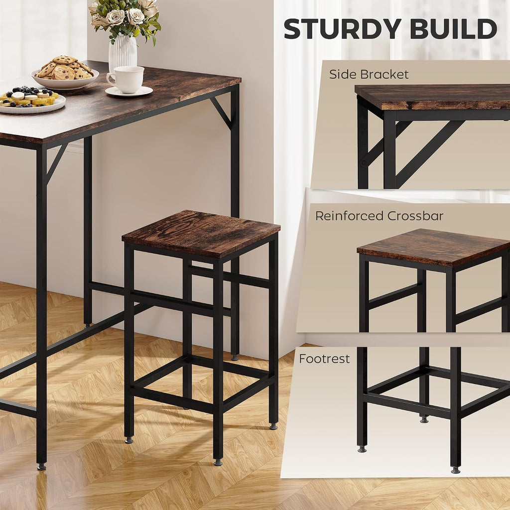 5‑Piece Industrial Bar Dining Table Set