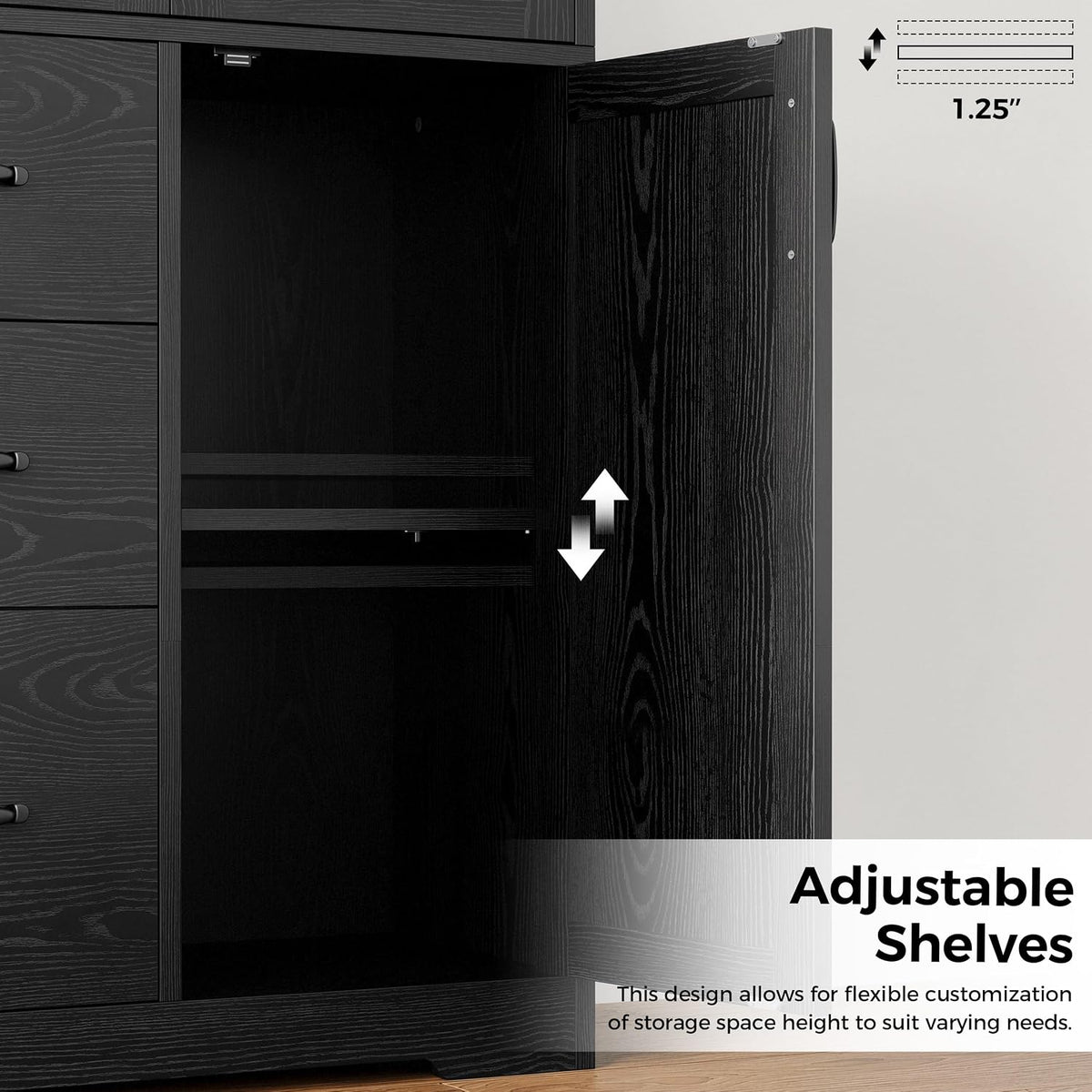 3‑Door Kitchen Pantry Cabinet With Storage Drawer