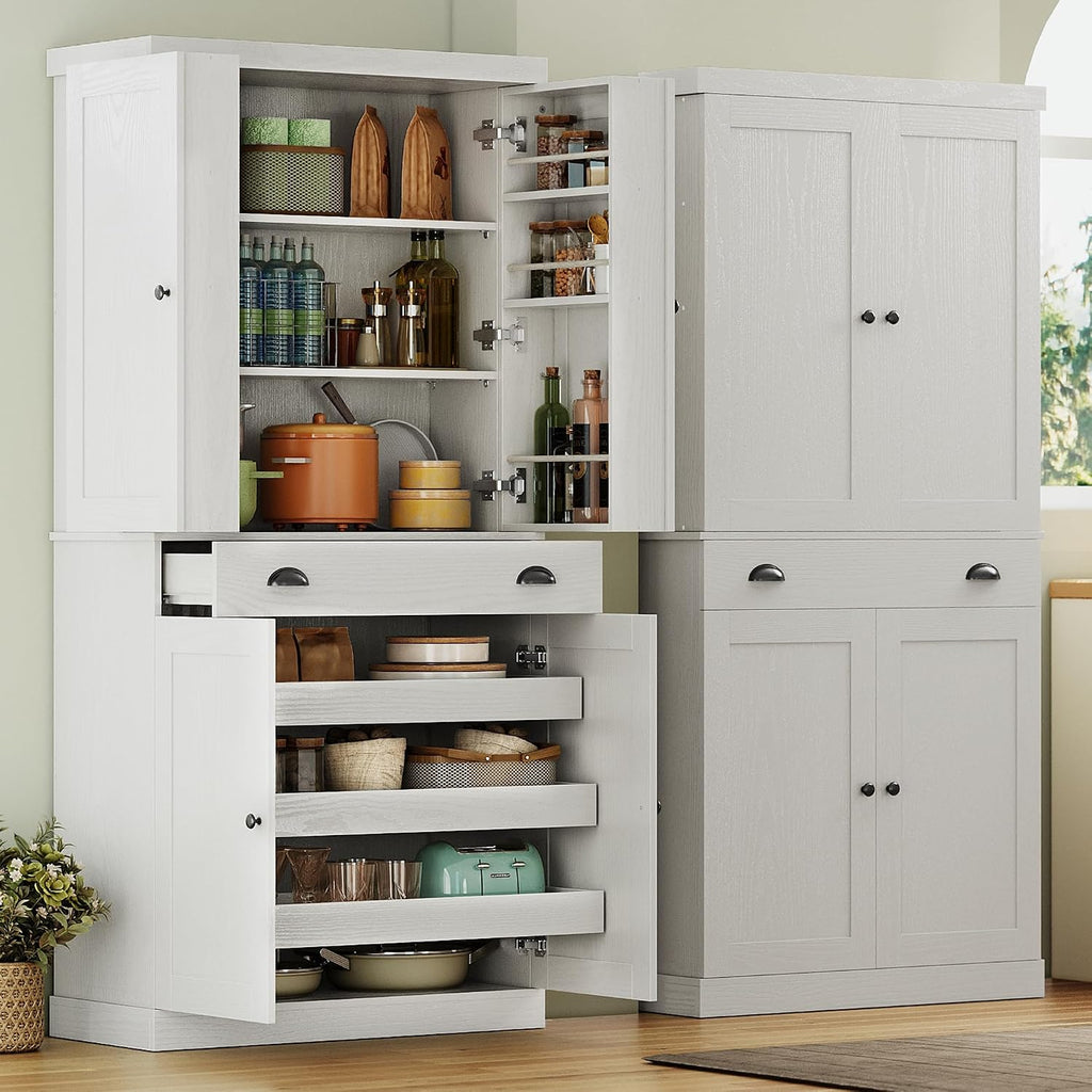 Tall Kitchen Pantry Cabinet With Drawer Racks