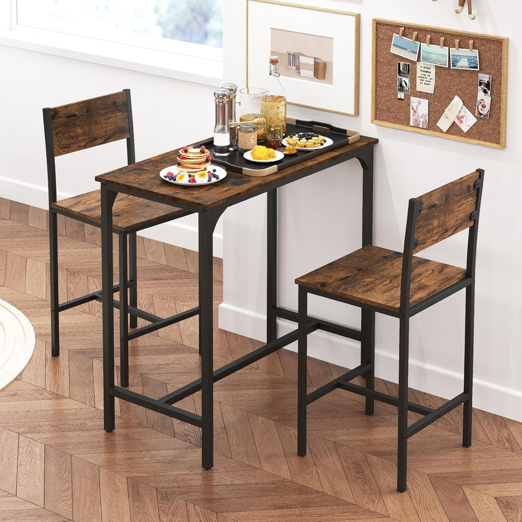 3‑Piece Industrial Counter‑Height Bar Set