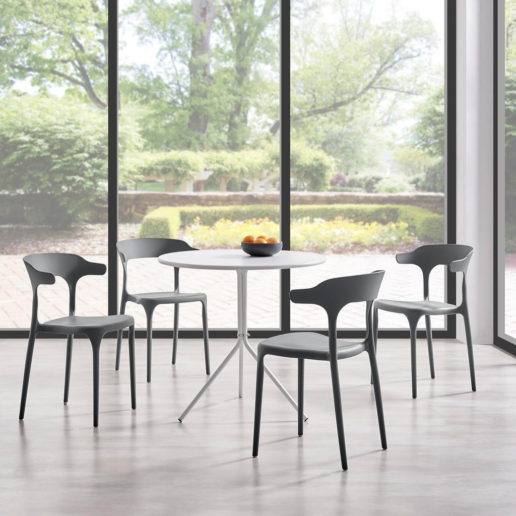 4‑Pack Stackable Indoor‑Outdoor Plastic Dining Chairs