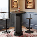 Round Industrial Bistro Table And Two Barstools