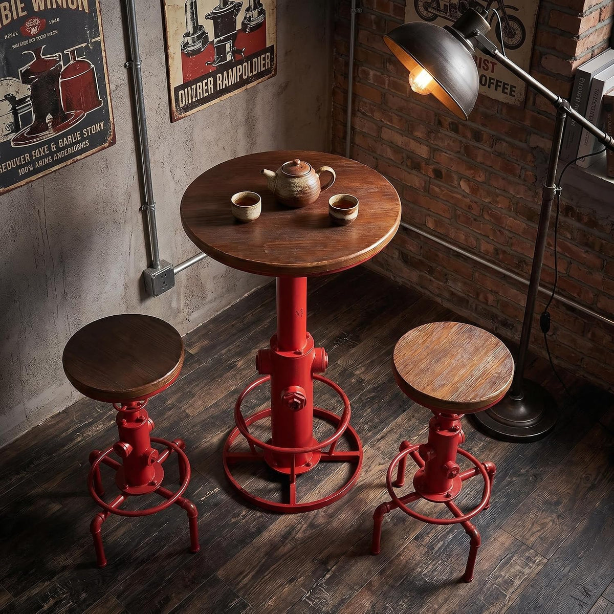3‑Piece Vintage Industrial Bistro Bar Set